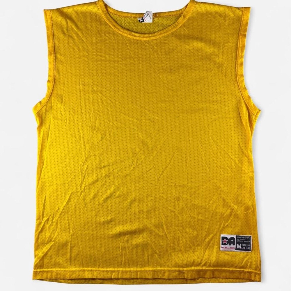 Don Alleson Athletic Yellow Mesh Practice Jersey Blank USA Men's Medium